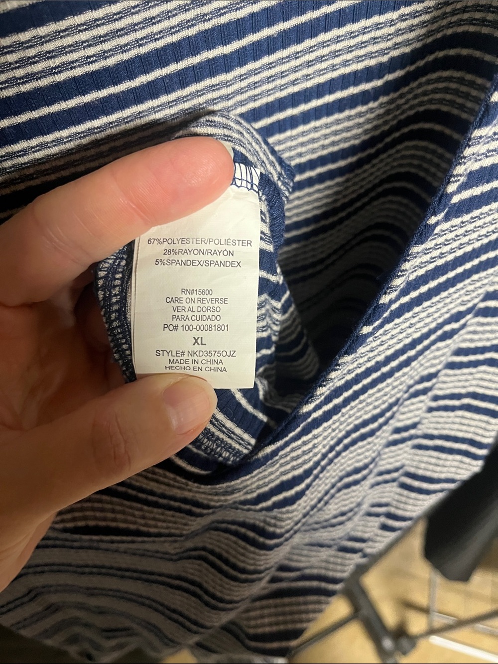 Rewind Blue and White Striped Short-Sleeve Jumpsuit - Picture 5 of 5